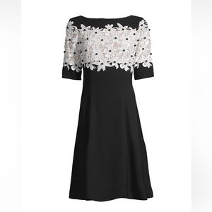 Shani Lace Fit & Flare Crepe A-Line Dress